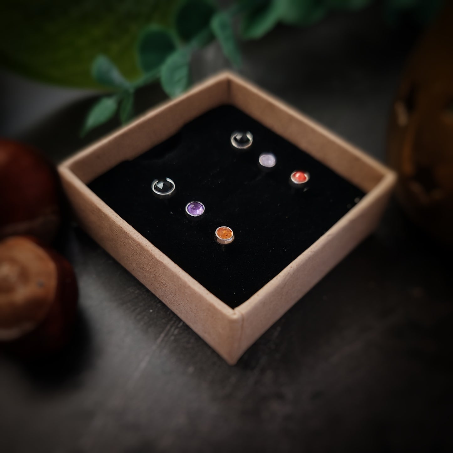 Halloween Gemstone Stud Earring Set