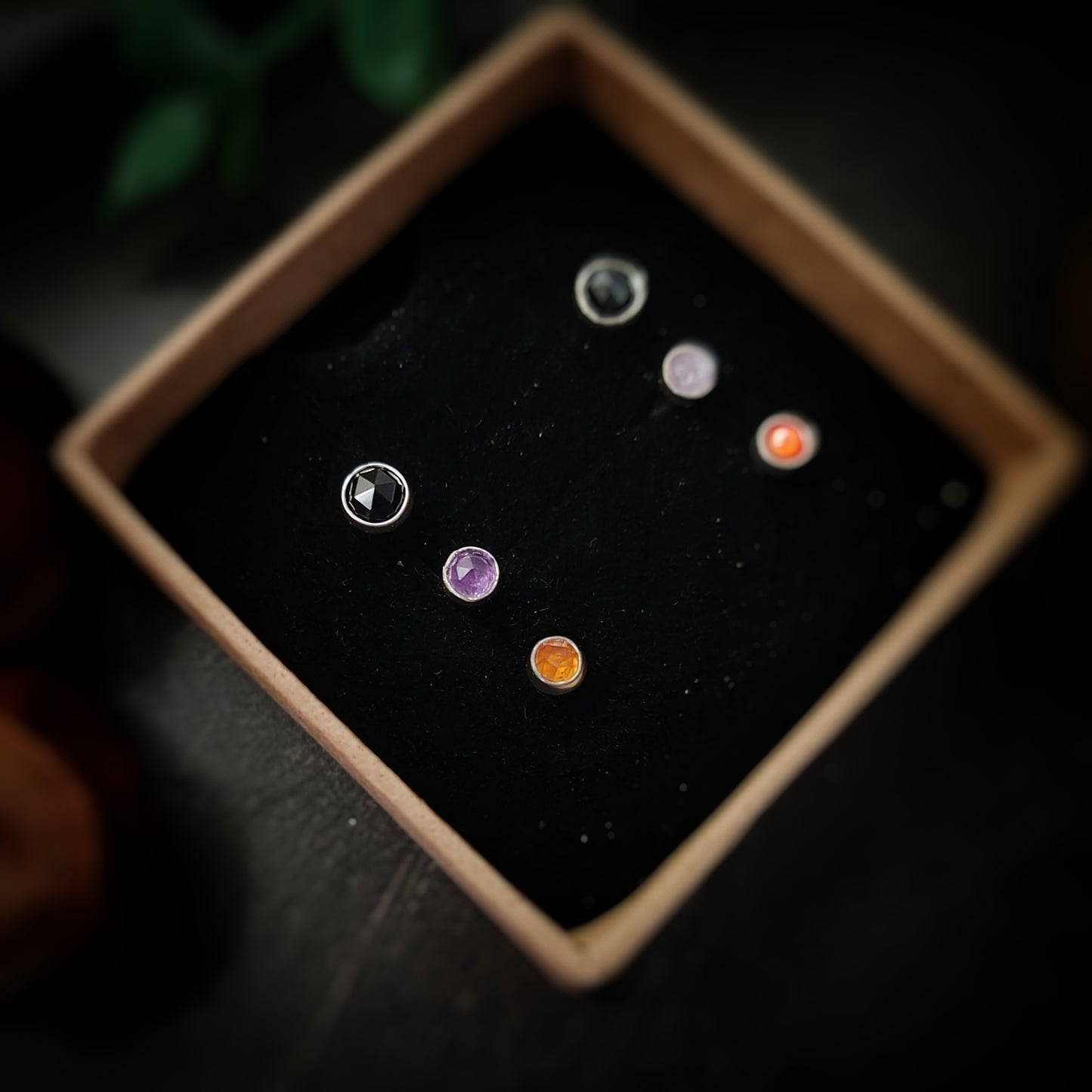 Halloween Gemstone Stud Earring Set