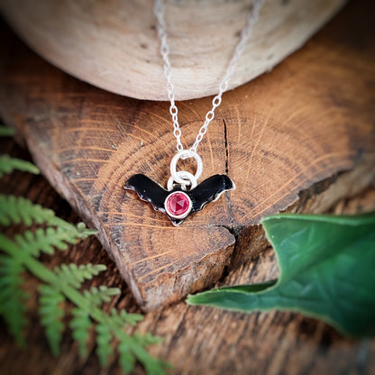 Hand Painted Bat Necklace