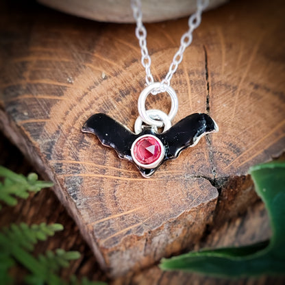 Hand Painted Bat Necklace