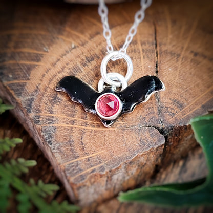 Hand Painted Bat Necklace
