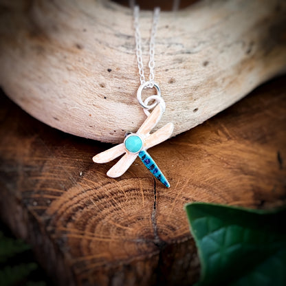 Hand Painted Dragonfly Necklace