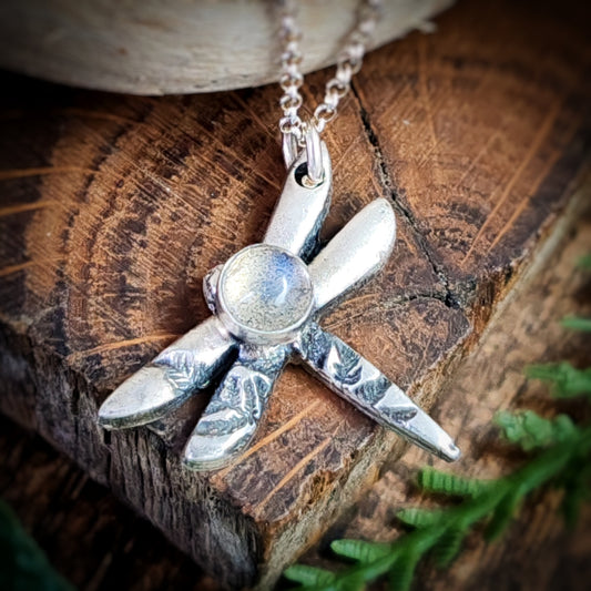 Dragonfly And Labradorite Necklace