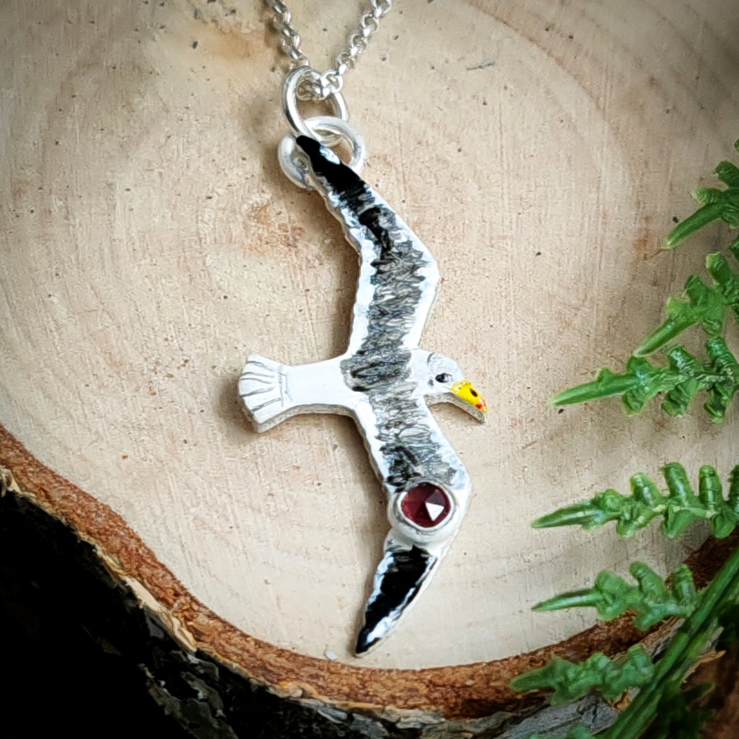 Hand Painted Seagull Necklace