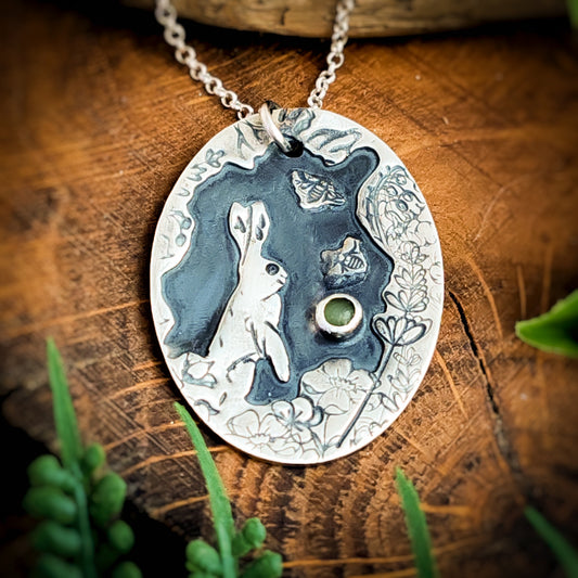 Rabbit and Nephrite Jade Necklace