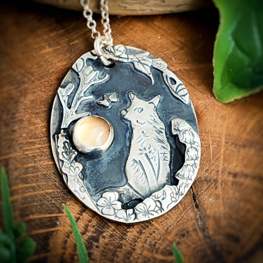 Fox and Citrine Necklace