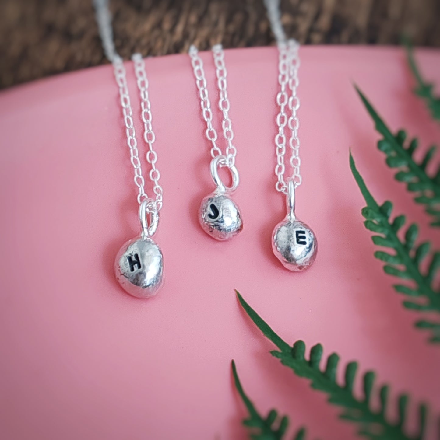 Personalised Tiny Silver Pebble Necklace