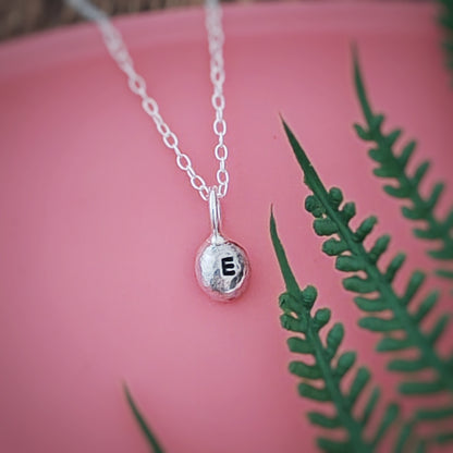Personalised Tiny Silver Pebble Necklace