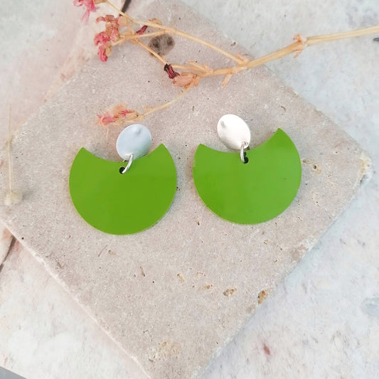 Silver And Resin Scallop Oversized Earrings