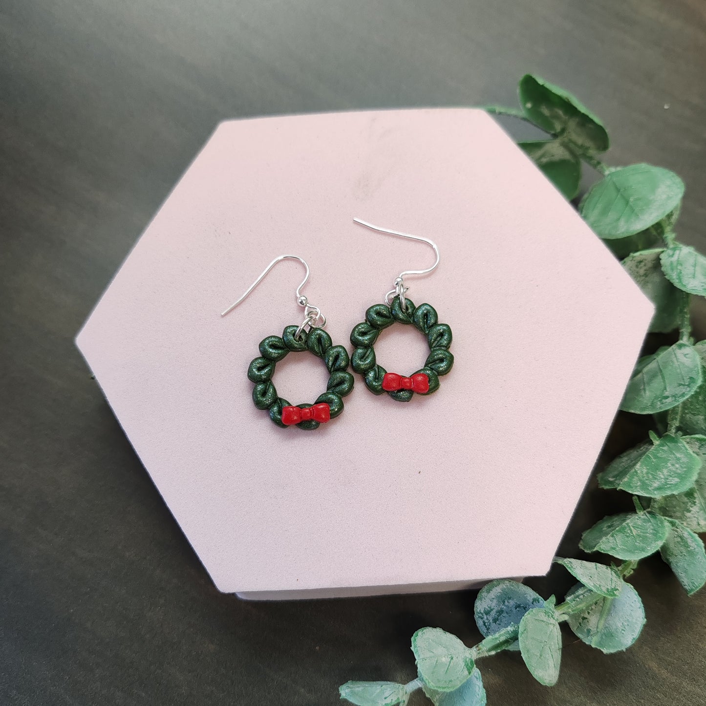 Christmas Wreath Dangle Earrings