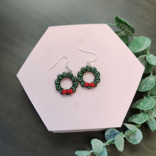 Christmas Wreath Dangle Earrings