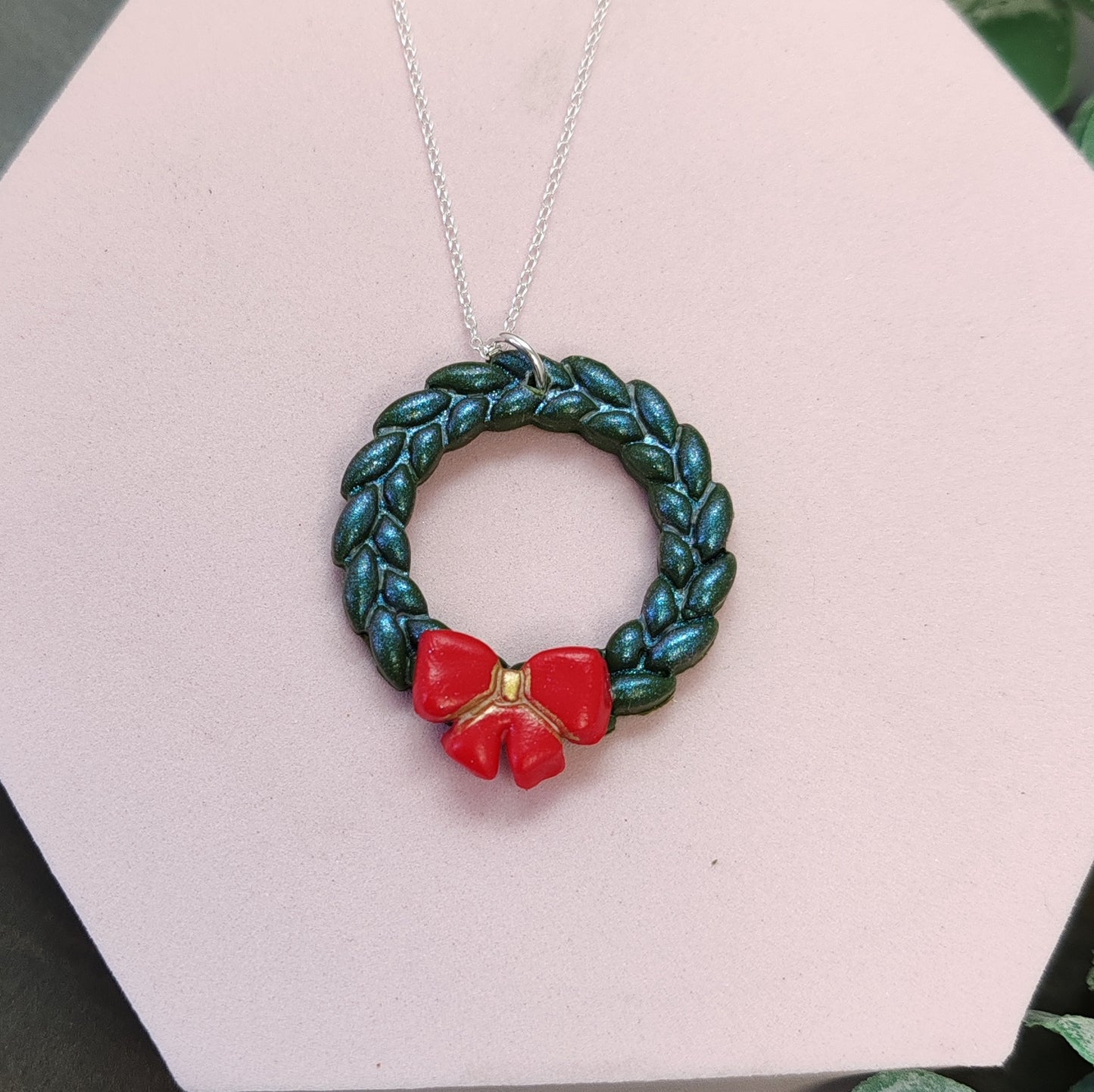 Christmas Wreath Necklace