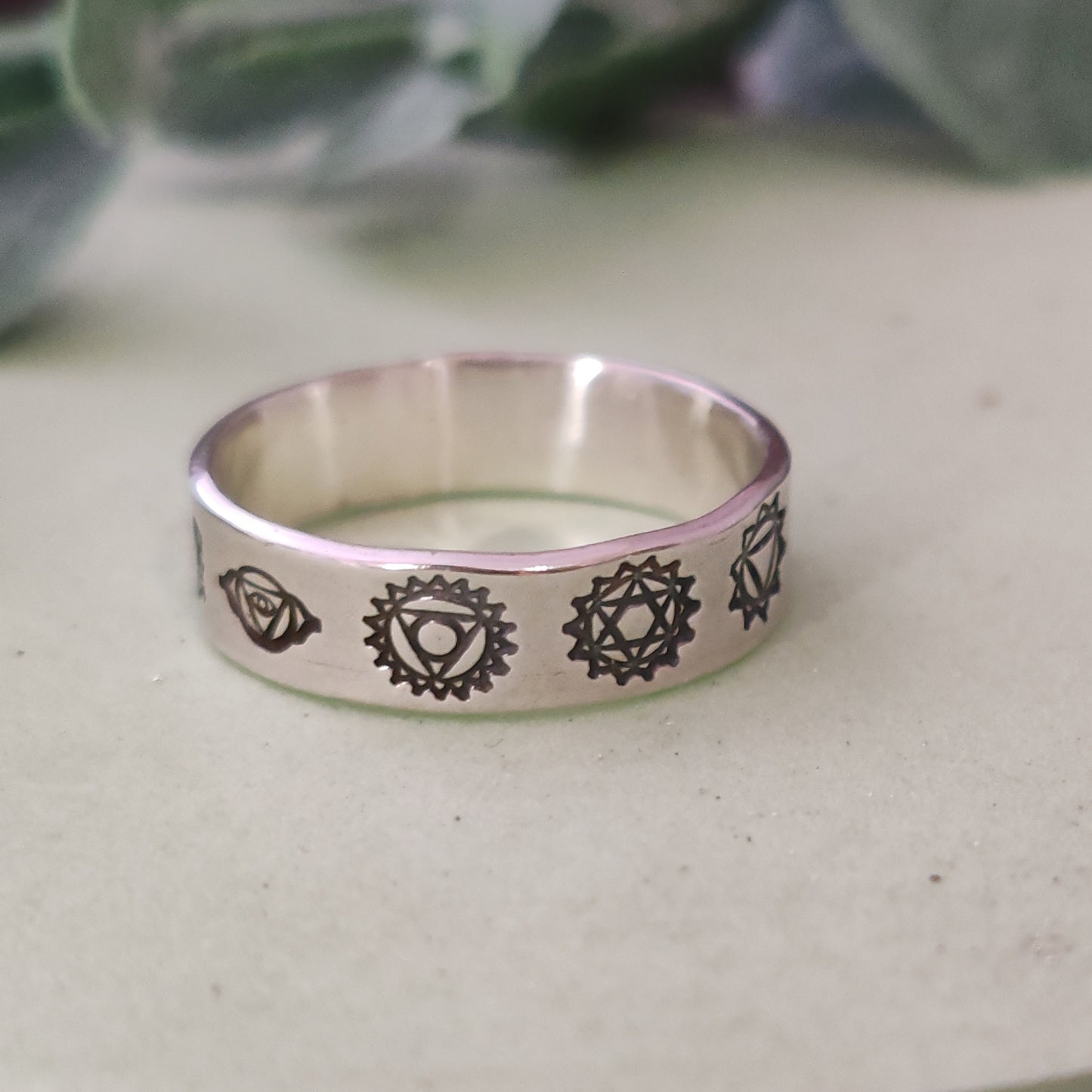 Seven Chakras Ring - Sterling Silver - Can be personalised