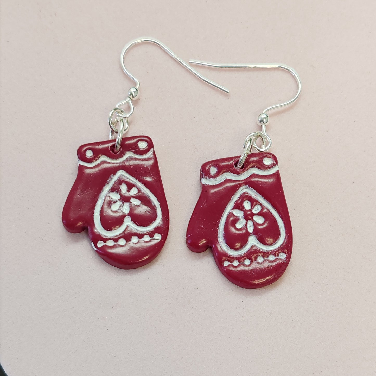 Winter Mittens Dangle Earrings