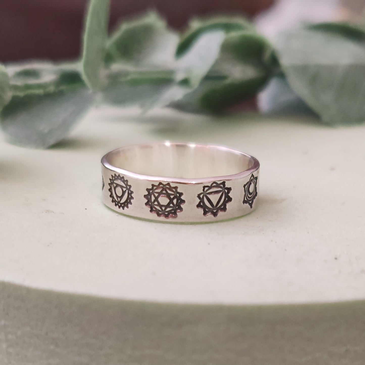 Seven Chakras Ring - Sterling Silver - Can be personalised