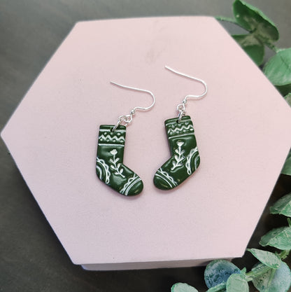 Christmas Stocking Dangle Earrings