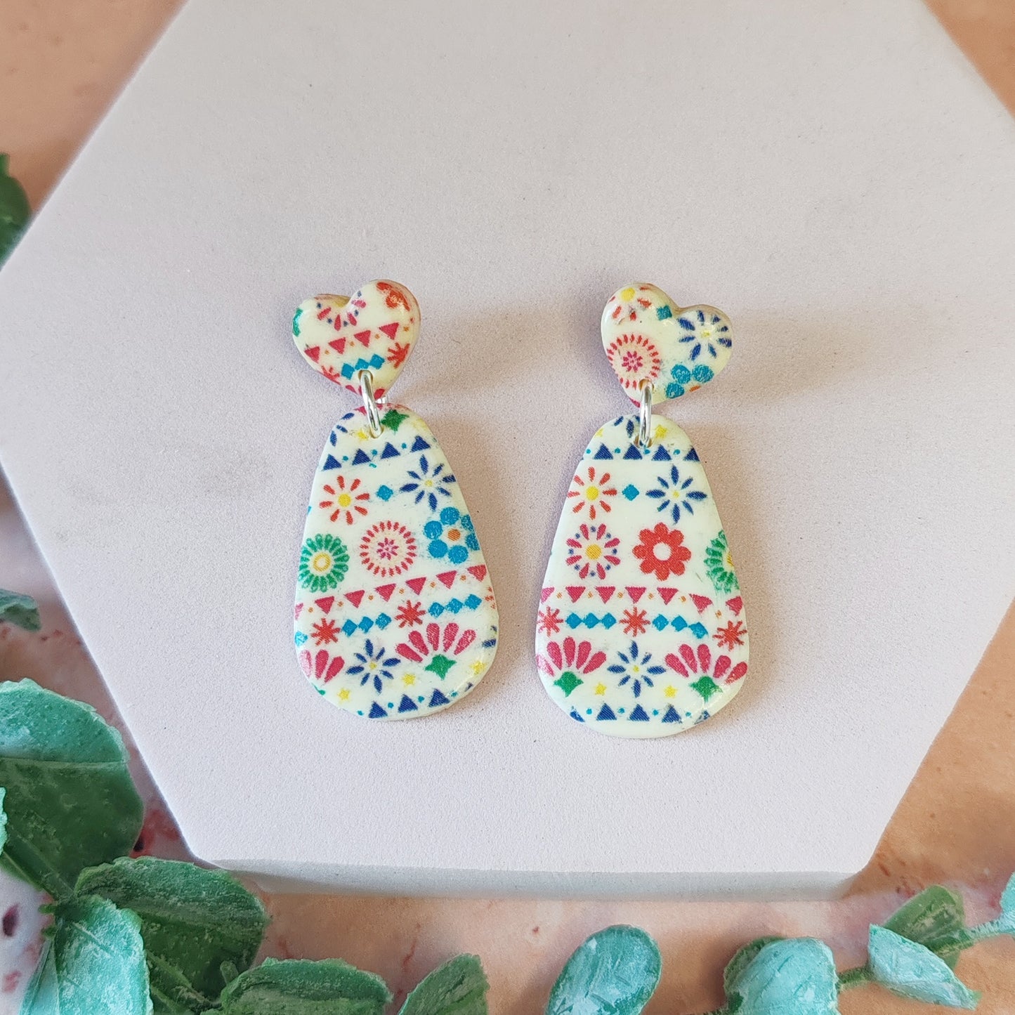 Colourful Tile Dangle Earrings
