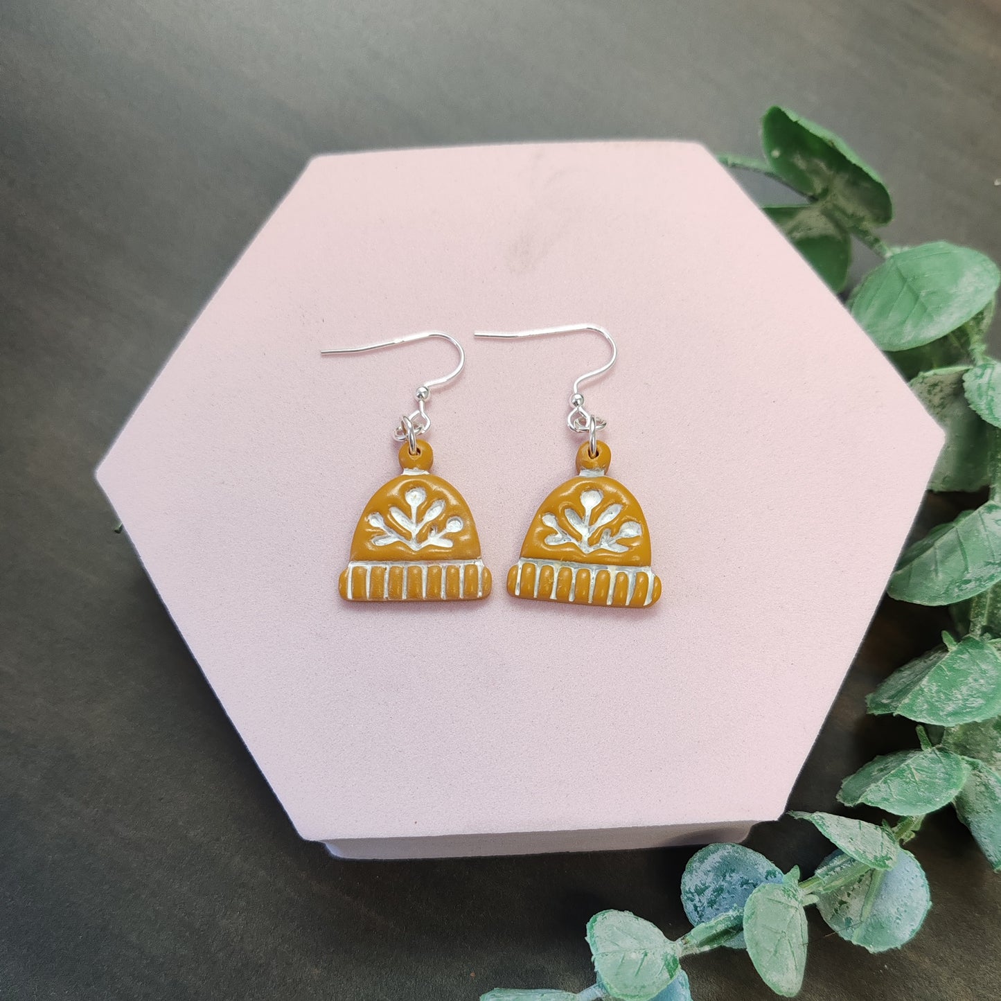 Winter Hat Dangle Earrings