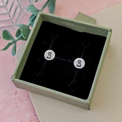 Cute Dog Silver Stud Earrings