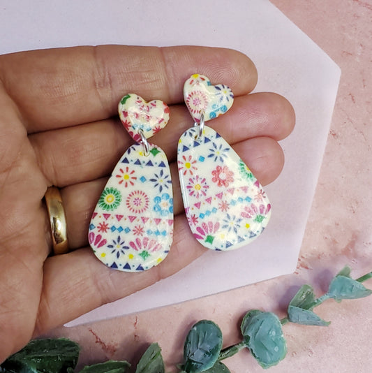 Colourful Tile Dangle Earrings