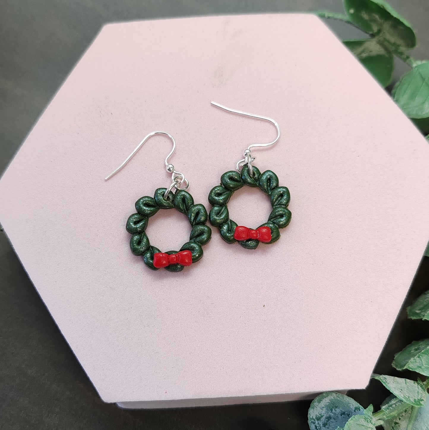 Christmas Wreath Dangle Earrings