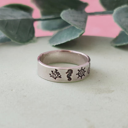 Seaside Silver Band Ring
