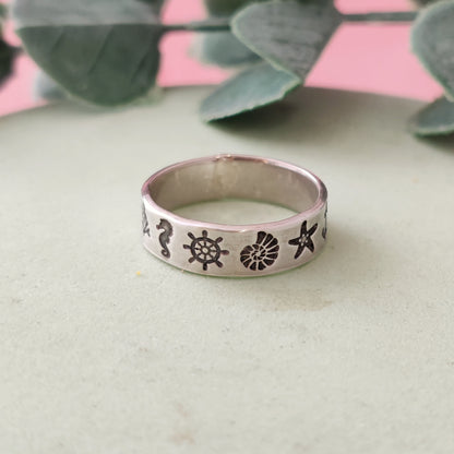 Seaside Silver Band Ring