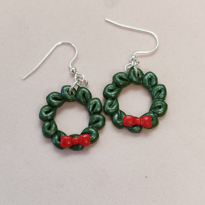 Christmas Wreath Dangle Earrings