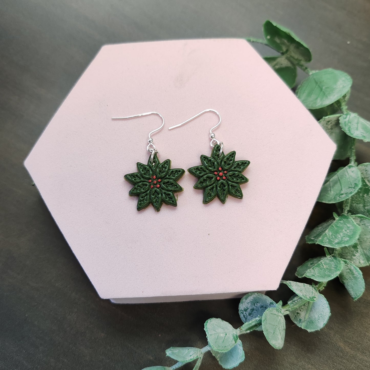 Poinsettia Dangle Earrings