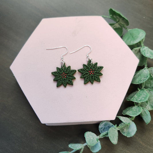 Poinsettia Dangle Earrings