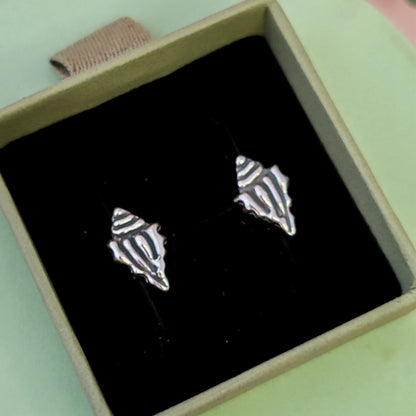 Spiny Conch Seashell Stud Earrings