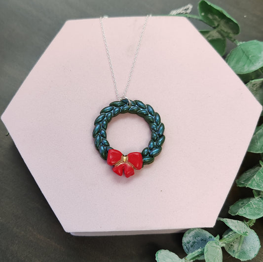 Christmas Wreath Necklace