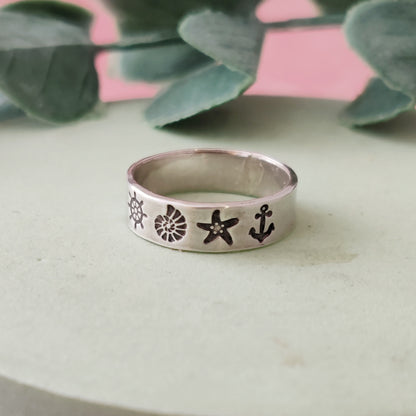Seaside Silver Band Ring
