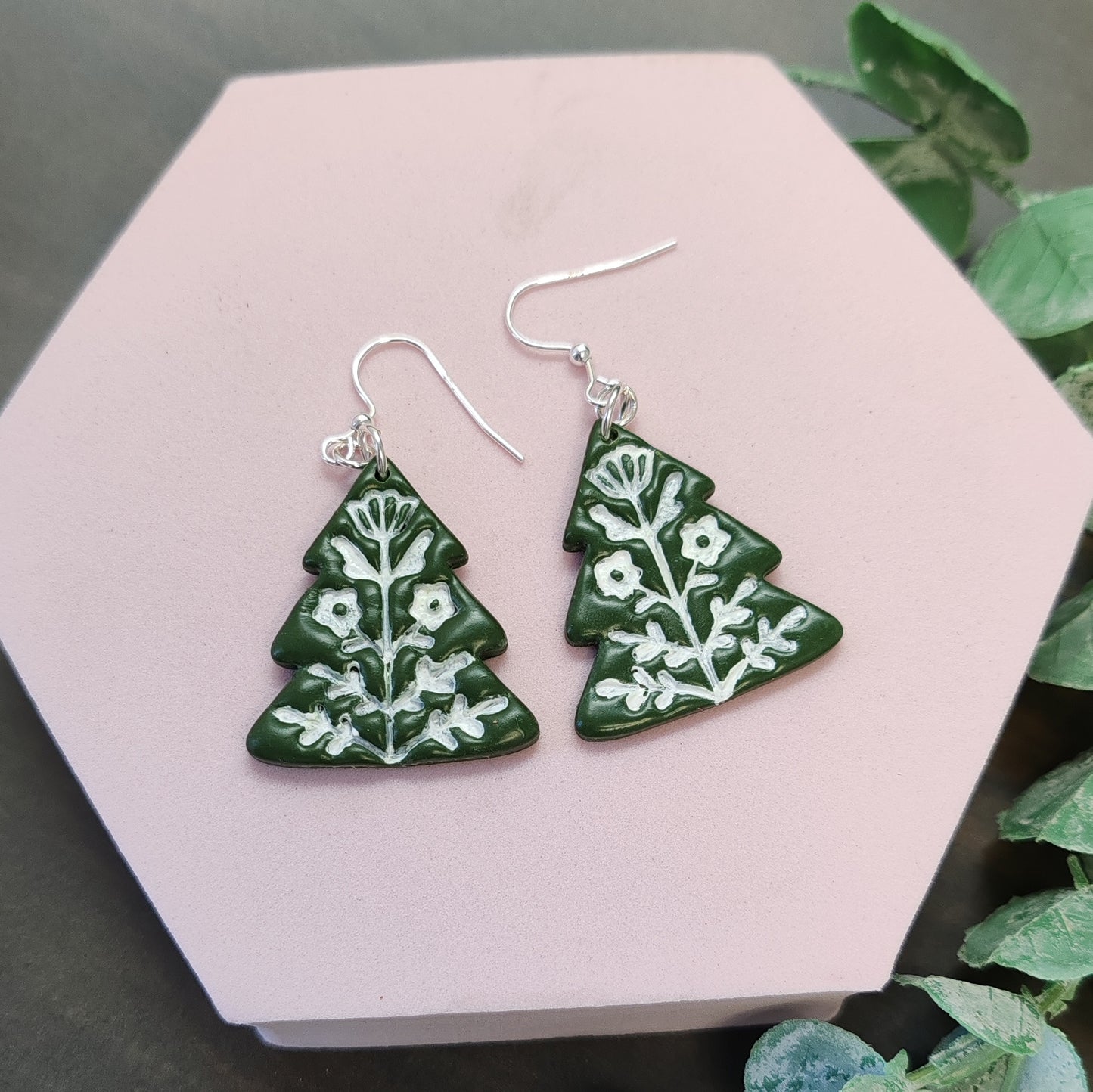 Christmas Tree Dangle Earrings