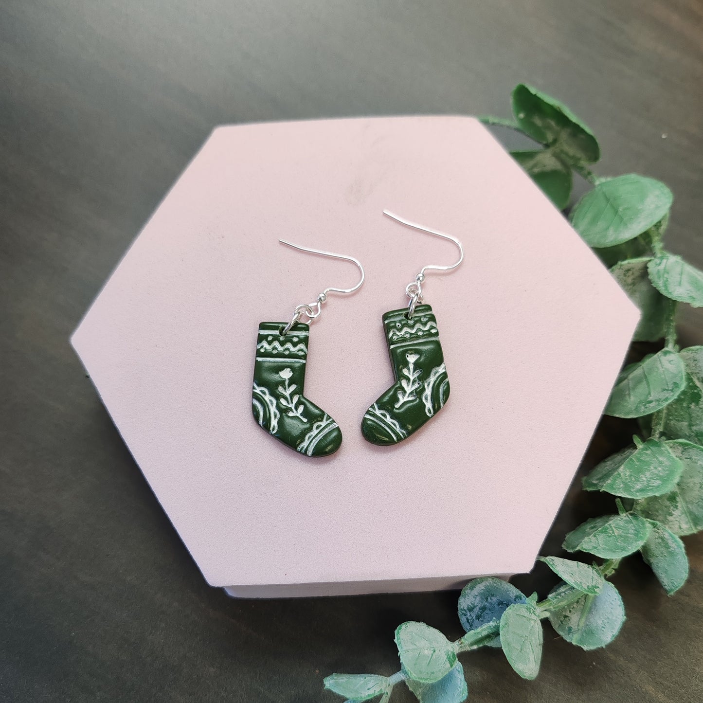 Christmas Stocking Dangle Earrings