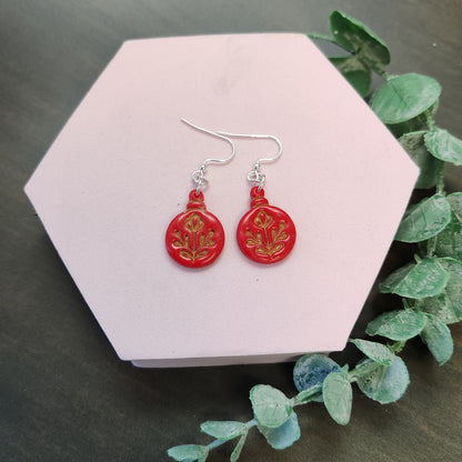 Christmas Bauble Dangle Earrings