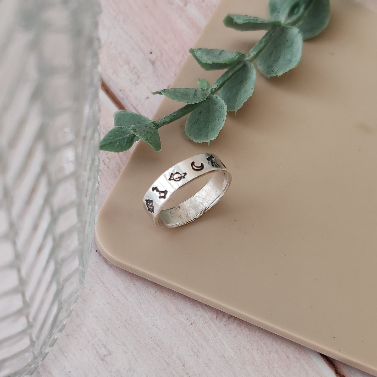 Stargazer Silver Ring | Celestial Astronomy Band | North Star Big Dipper Moon Saturn Ring | Handmade Sterling Silver