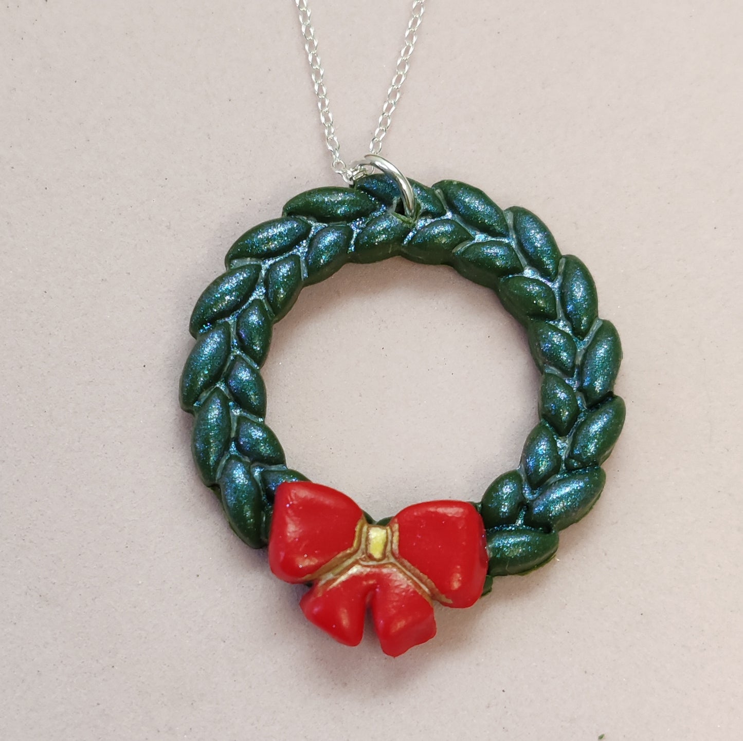 Christmas Wreath Necklace