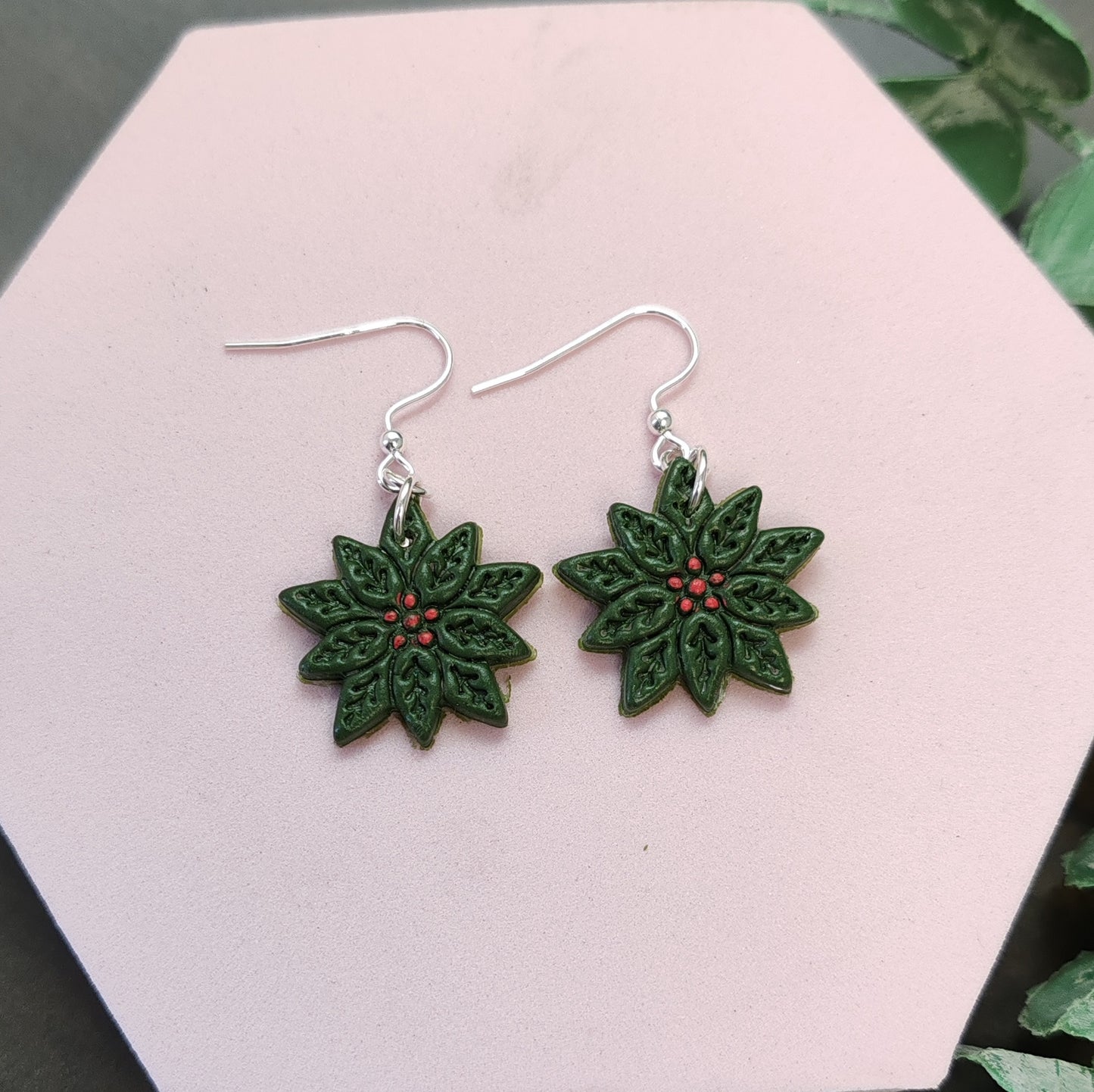 Poinsettia Dangle Earrings