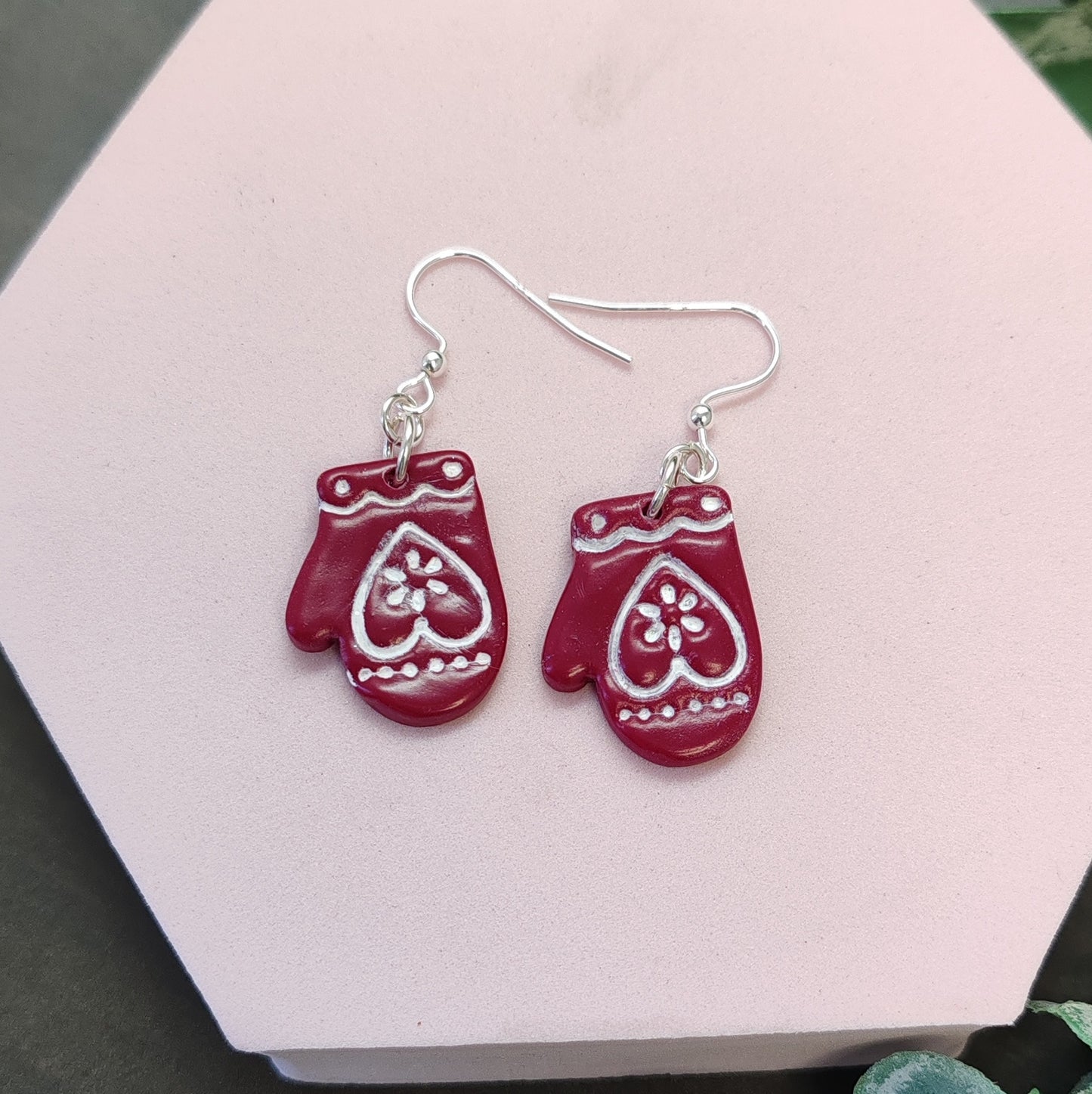Winter Mittens Dangle Earrings