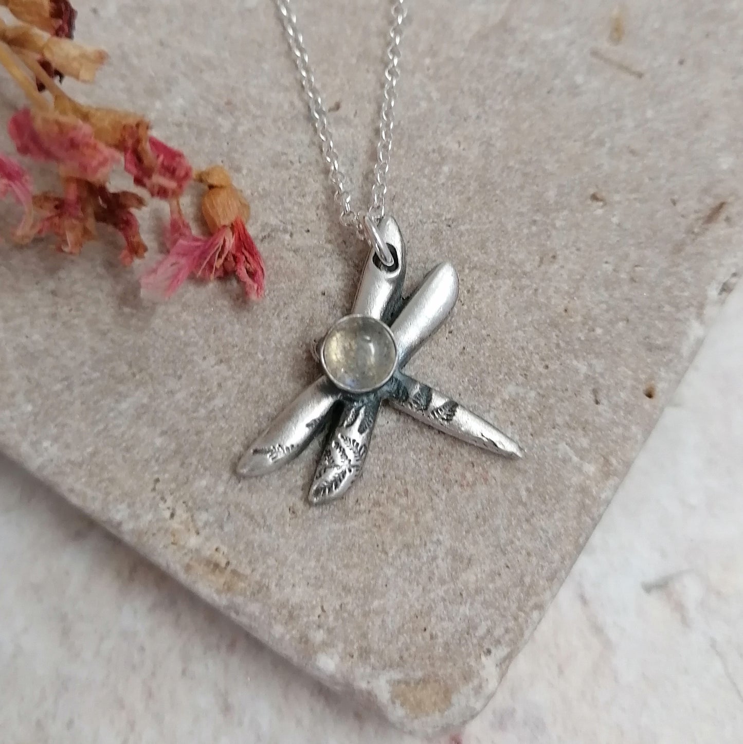 Dragonfly And Labradorite Necklace