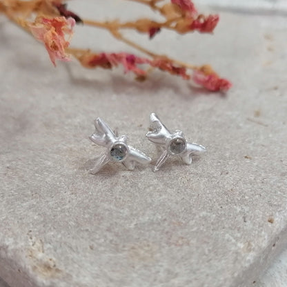 Dragonfly And Labradorite Stud Earrings