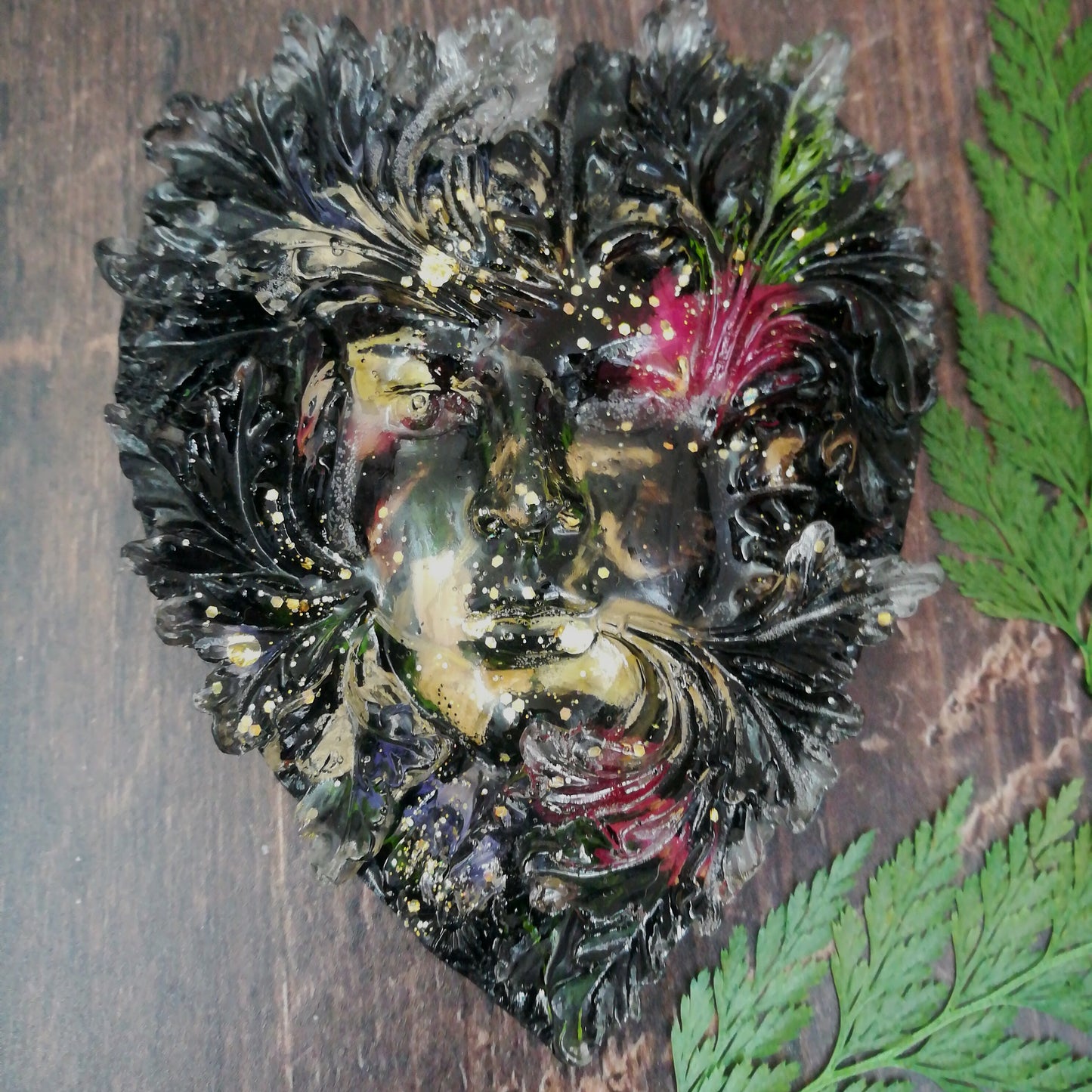 Green Man Black Heart Decoration