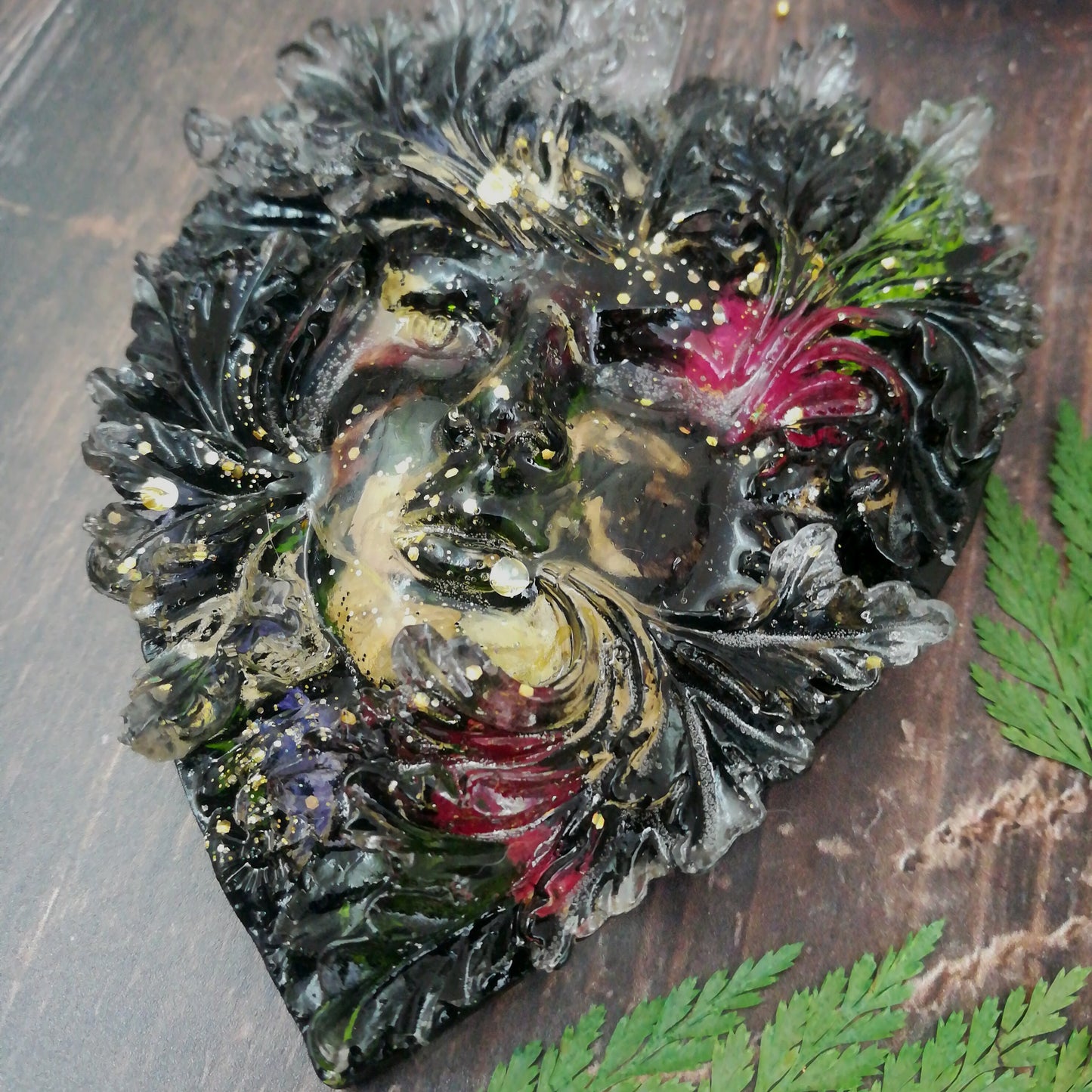 Green Man Black Heart Decoration