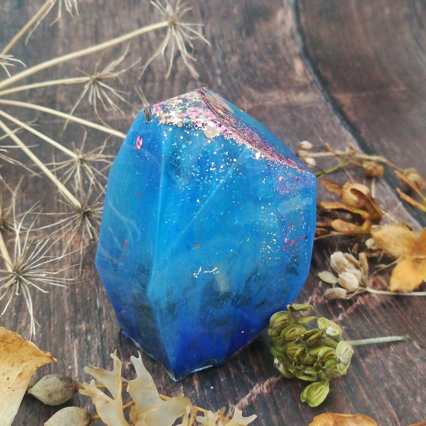 Blue Faux Crystal Ornament