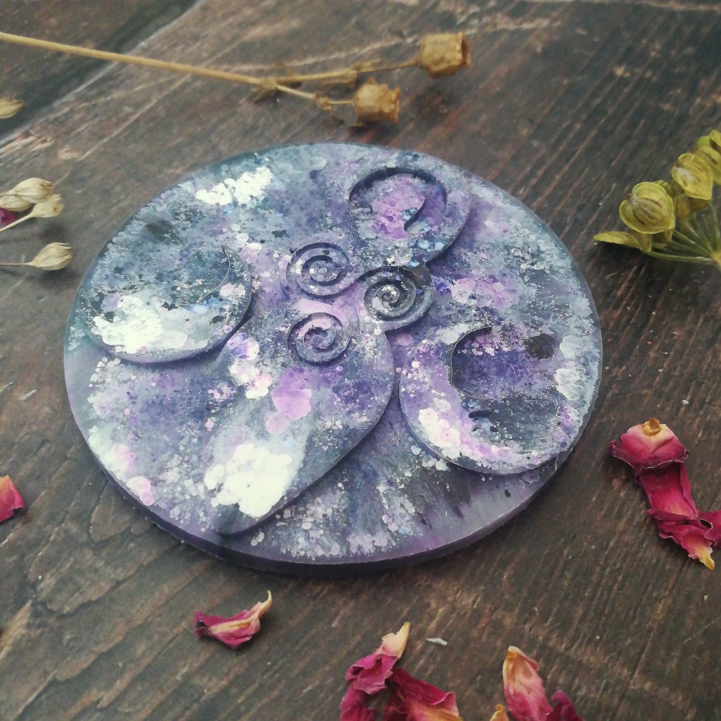 Purple Triple Moon Goddess Altar Tile