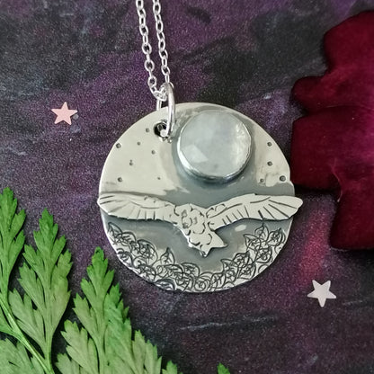 Owl and Moonstone Necklace