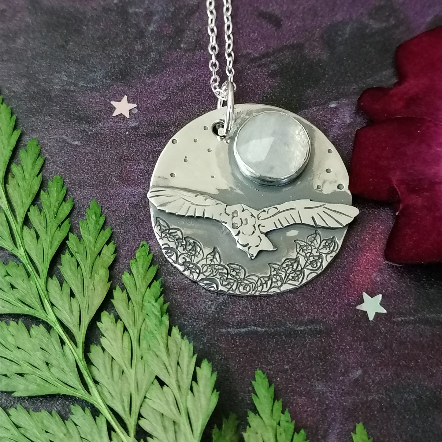 Owl and Moonstone Necklace