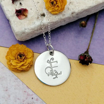 Personalised Floral Initial Necklace