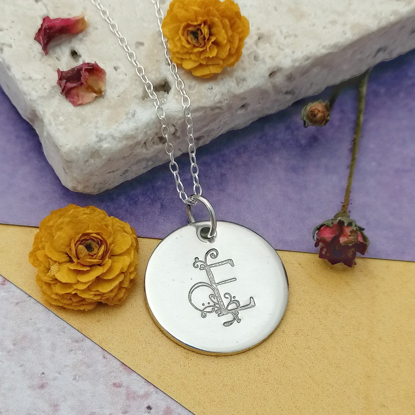 Personalised Floral Initial Necklace